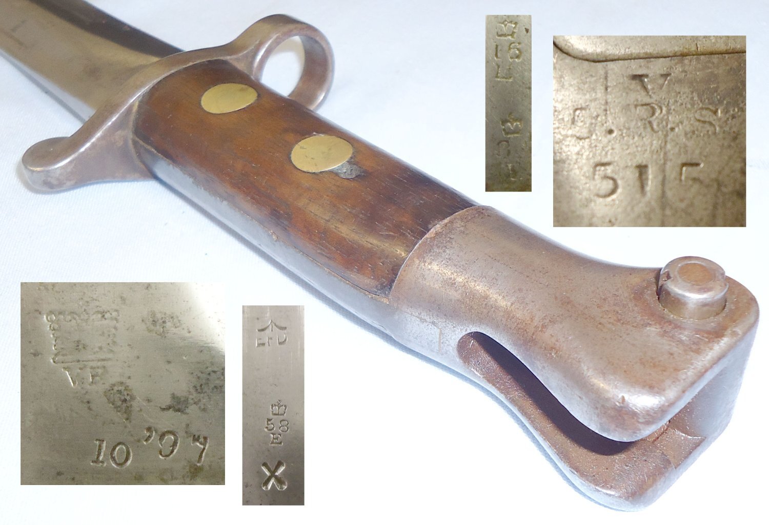 British Enfield 1888 Pattern MkI 2nd Type, Lee Metford Bayonet and MkII Scabbard with Frog. 22426:26. Bayonet