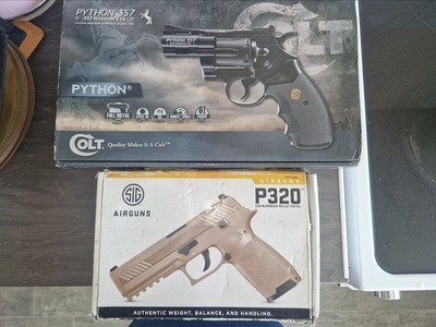 Colt python metal version and sig sauer p320 blowback  177 .177