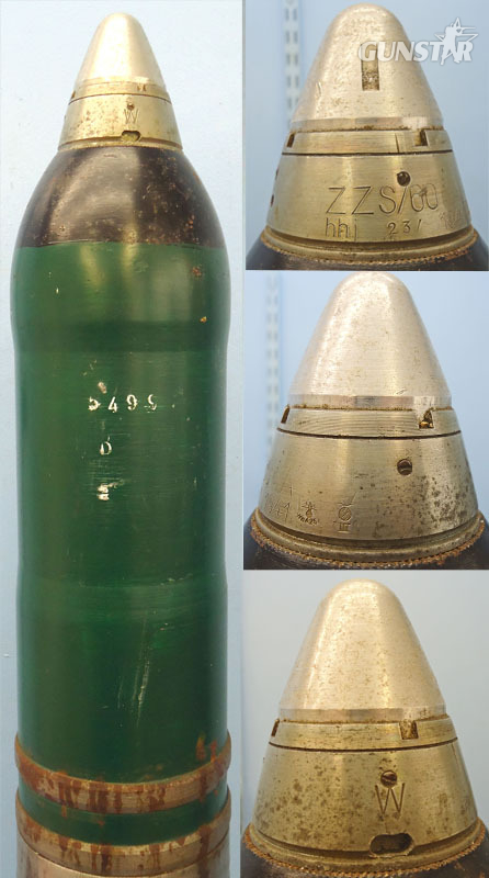  INERT DEACTIVATED. WW2 Kriegsmarine 105mm Illumination Round For The 105mm (105x658R) SK C/32 Naval Gun. - O 2040 INERT DEACTIVATED. WW2 Kriegsmarine 105mm Illumination Round For The 105mm (105x658R) SK C/32 Naval Gun. - O 2040  Other Ammunition