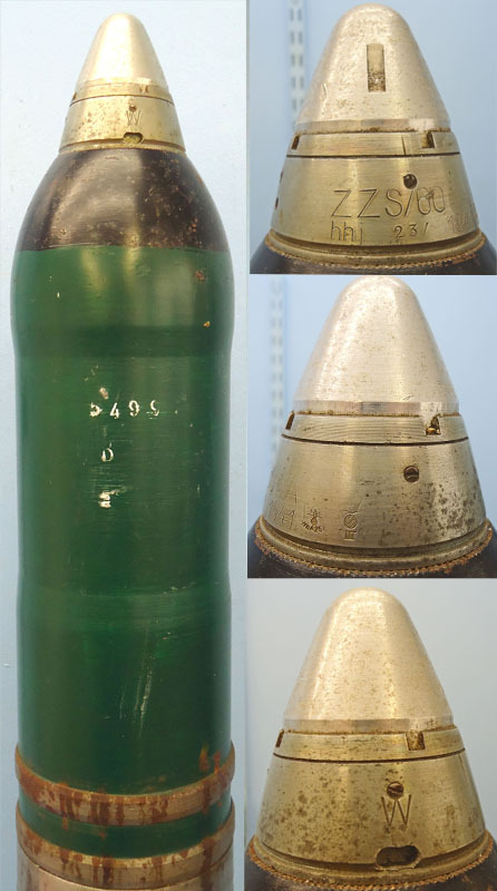  INERT DEACTIVATED. WW2 Kriegsmarine 105mm Illumination Round For The 105mm (105x658R) SK C/32 Naval Gun. - O 2040 INERT DEACTIVATED. WW2 Kriegsmarine 105mm Illumination Round For The 105mm (105x658R) SK C/32 Naval Gun. - O 2040  Other Ammunition
