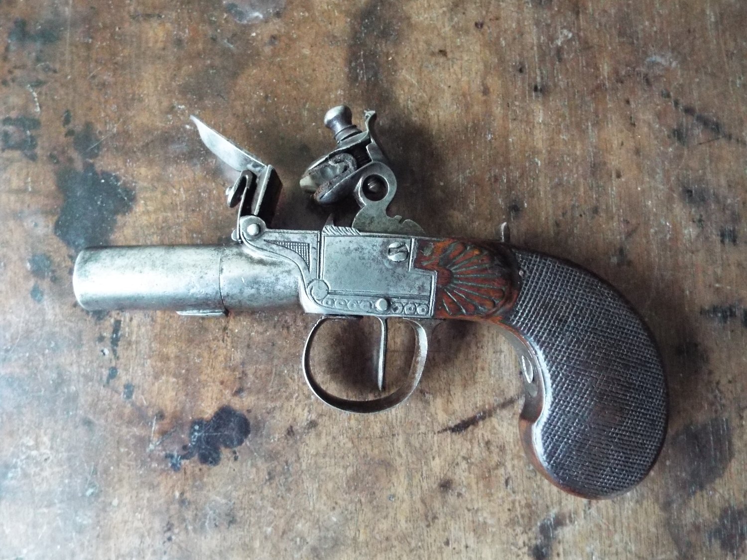 {CATEGORY} - French Boxlock Pocket Pistol .42 Cal Muzzleloader Muzzleloader in 