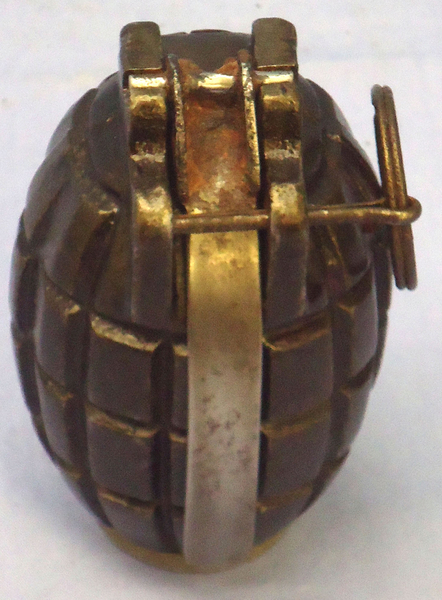 {CATEGORY} - INERT DEACTIVATED. WW1, 1915 Dated, Mills No 5 MK 1, Hand Grenade By H, & T. Vaughan, Willenhall. - O 1913 INERT DEACTIVATED. WW1, 1915 Dated, Mills No 5 MK 1, Hand Grenade By H, & T. Vaughan, Willenhall. - O 1913  Other Ammunition in 