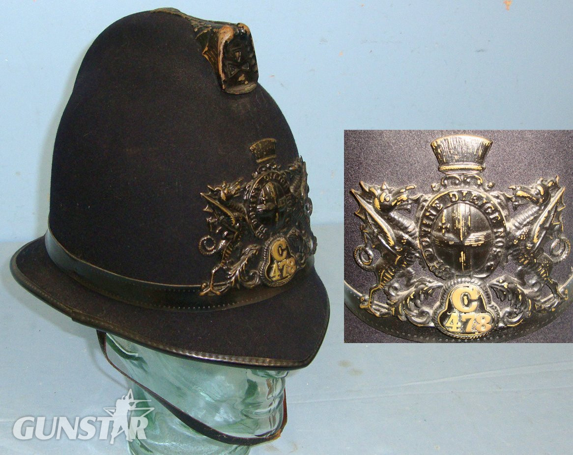 1960’s British City Of London Police Male Constable\'s / Sergeant\'s Blue Serge Helmet With City Of London Helmet Plate Collar Number C478 Size 7. POL 407  Antique & Militaria in 