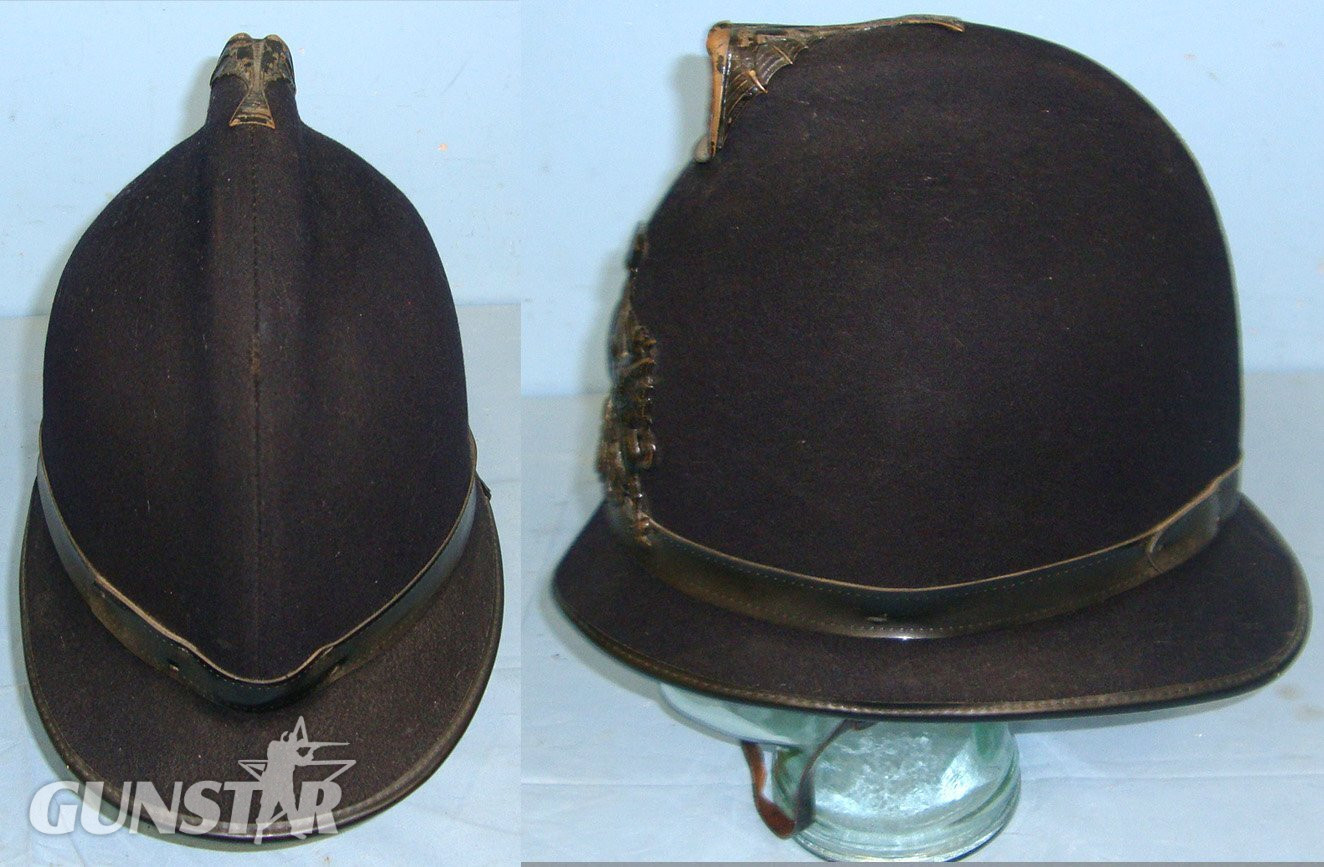  1960’s British City Of London Police Male Constable\'s / Sergeant\'s Blue Serge Helmet With City Of London Helmet Plate Collar Number C478 Size 7. POL 407  Antique & Militaria
