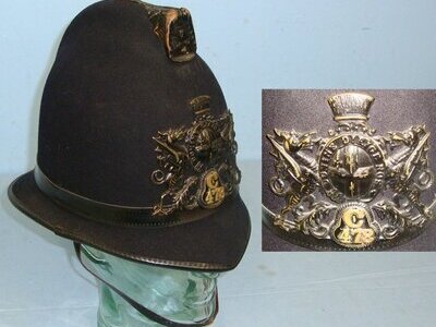 1960’s British City Of London Police Male Constable\'s / Sergeant\'s Blue Serge Helmet With City Of London Helmet Plate Collar Number C478 Size 7. POL 407  Antique & Militaria
