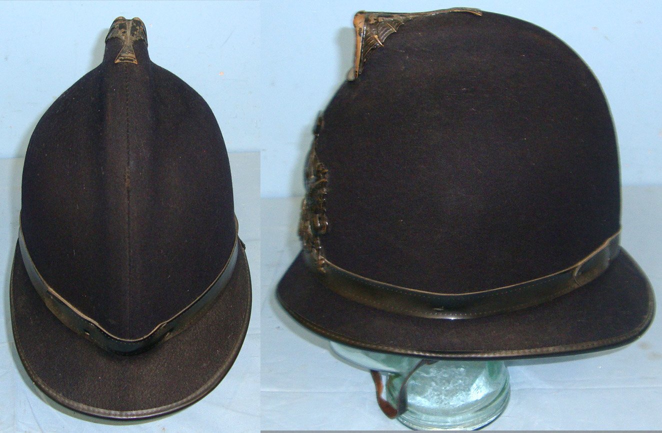  1960’s British City Of London Police Male Constable\'s / Sergeant\'s Blue Serge Helmet With City Of London Helmet Plate Collar Number C478 Size 7. POL 407  Antique & Militaria