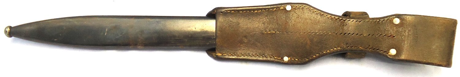 {CATEGORY} - German, 1938 Dated, WWII K98 Mauser Bayonet & Scabbard by Durkopp with a Brown Leather Frog. 23478:75 Bayonet in 