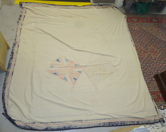 Large* Cheshire Regiment Printed Cotton Table Linen. MISC 875. Large* Cheshire Regiment Printed Cotton Table Linen. MISC 875. Antique & Militaria